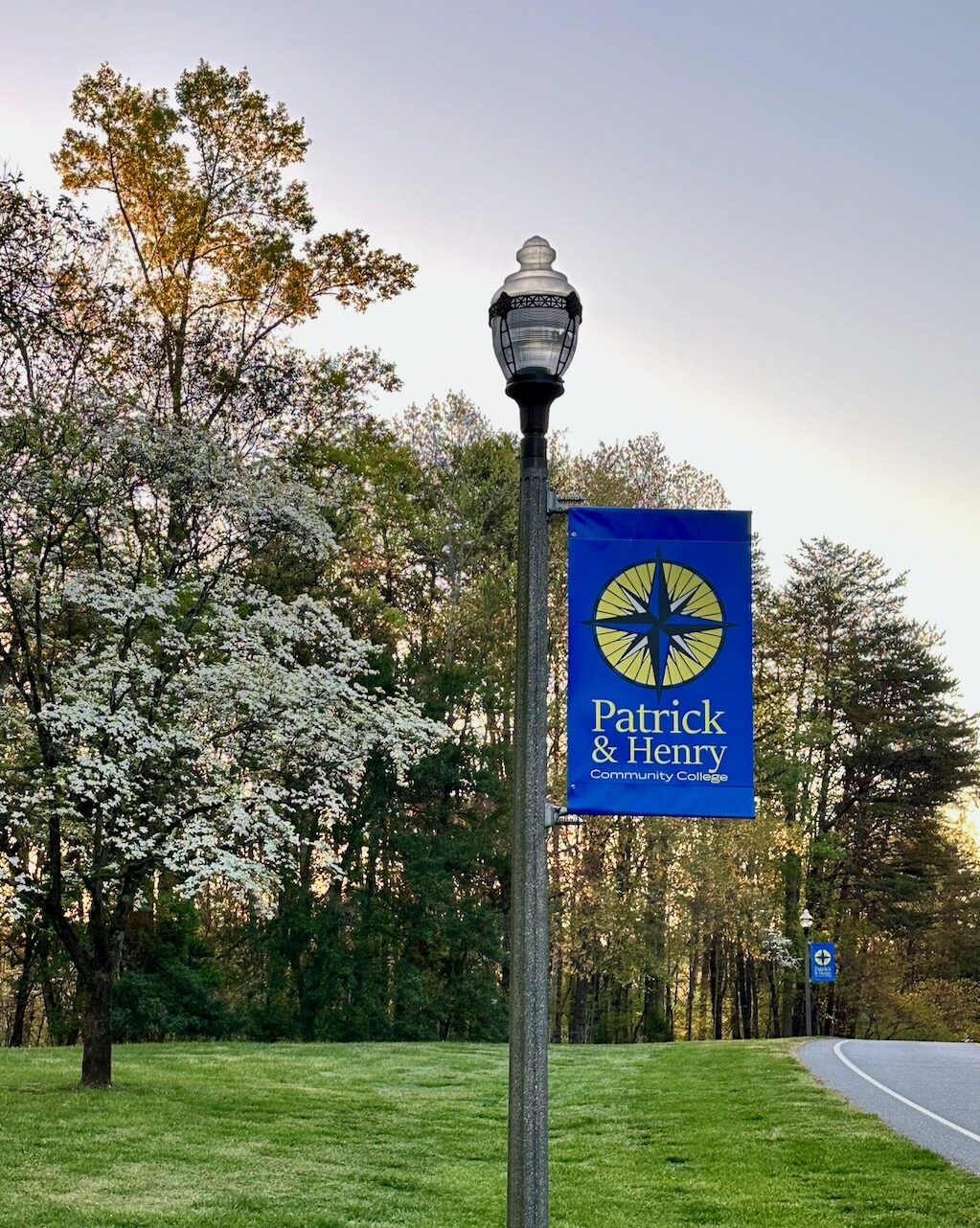Flag post of Patrick & Henry Community College