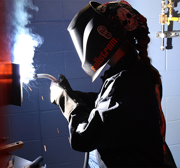 Student welding